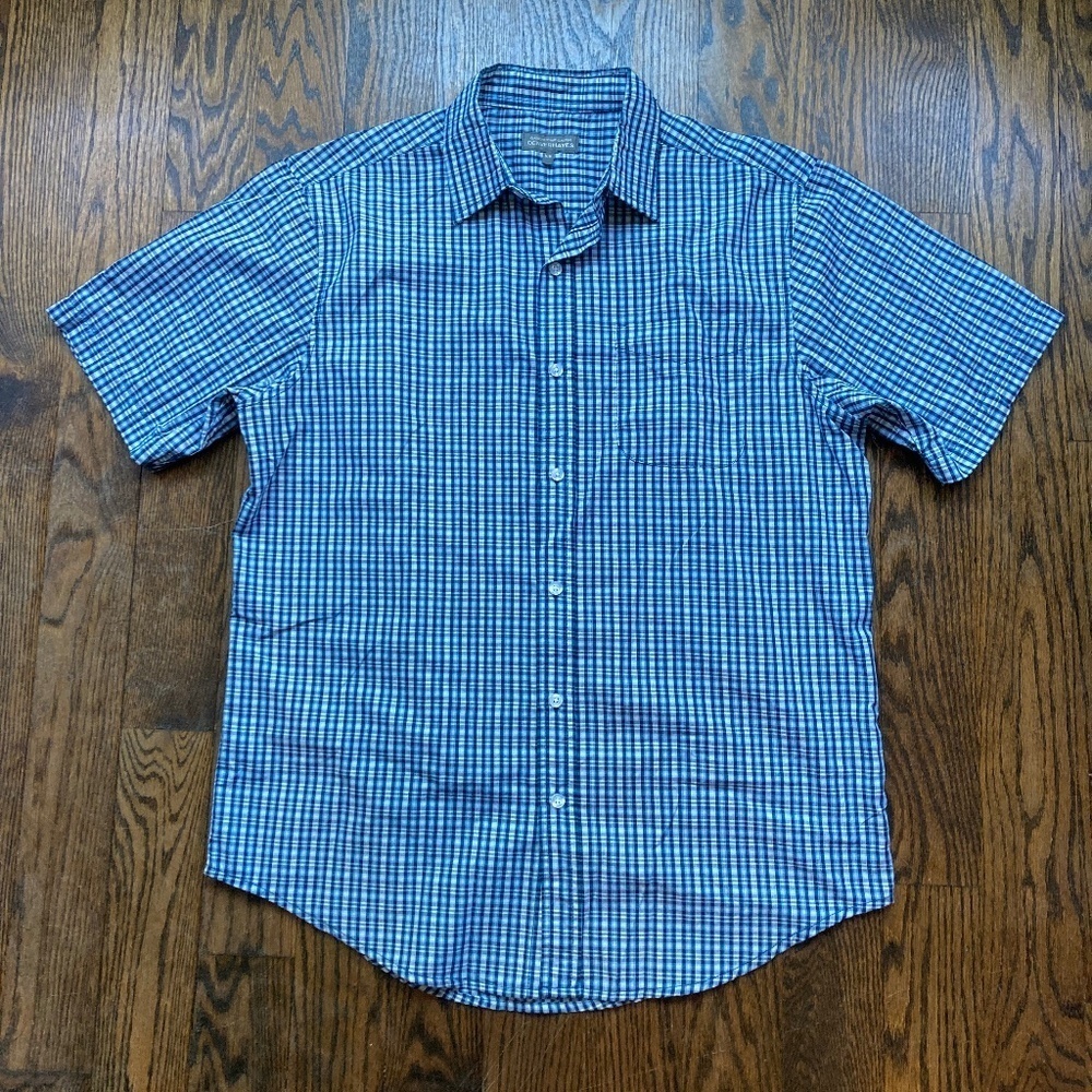 DENVER HAYES CLASSIC FIT PLAID SHORT SLEEVE SHIRT SIZE Medium